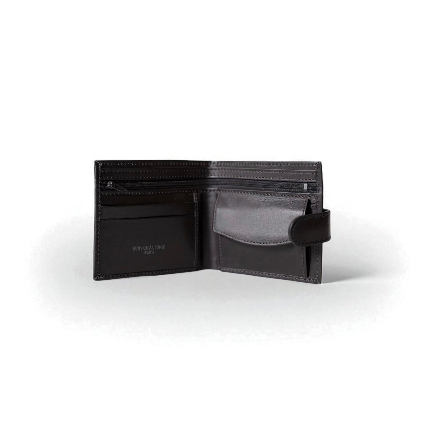 Black wallet with button