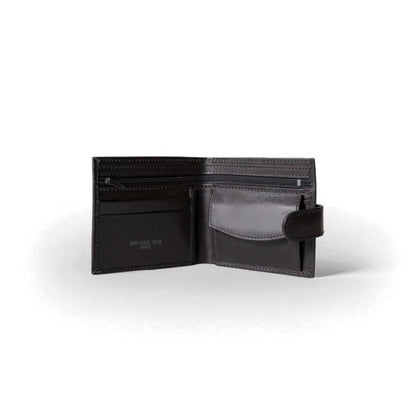 Black wallet with button