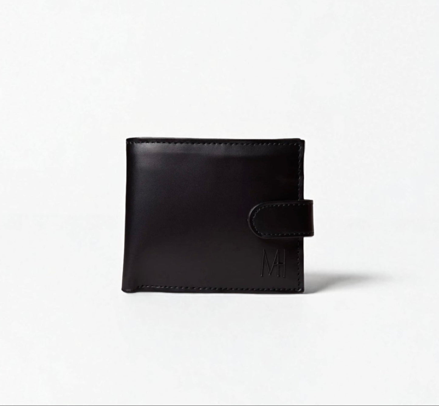 Black wallet with button